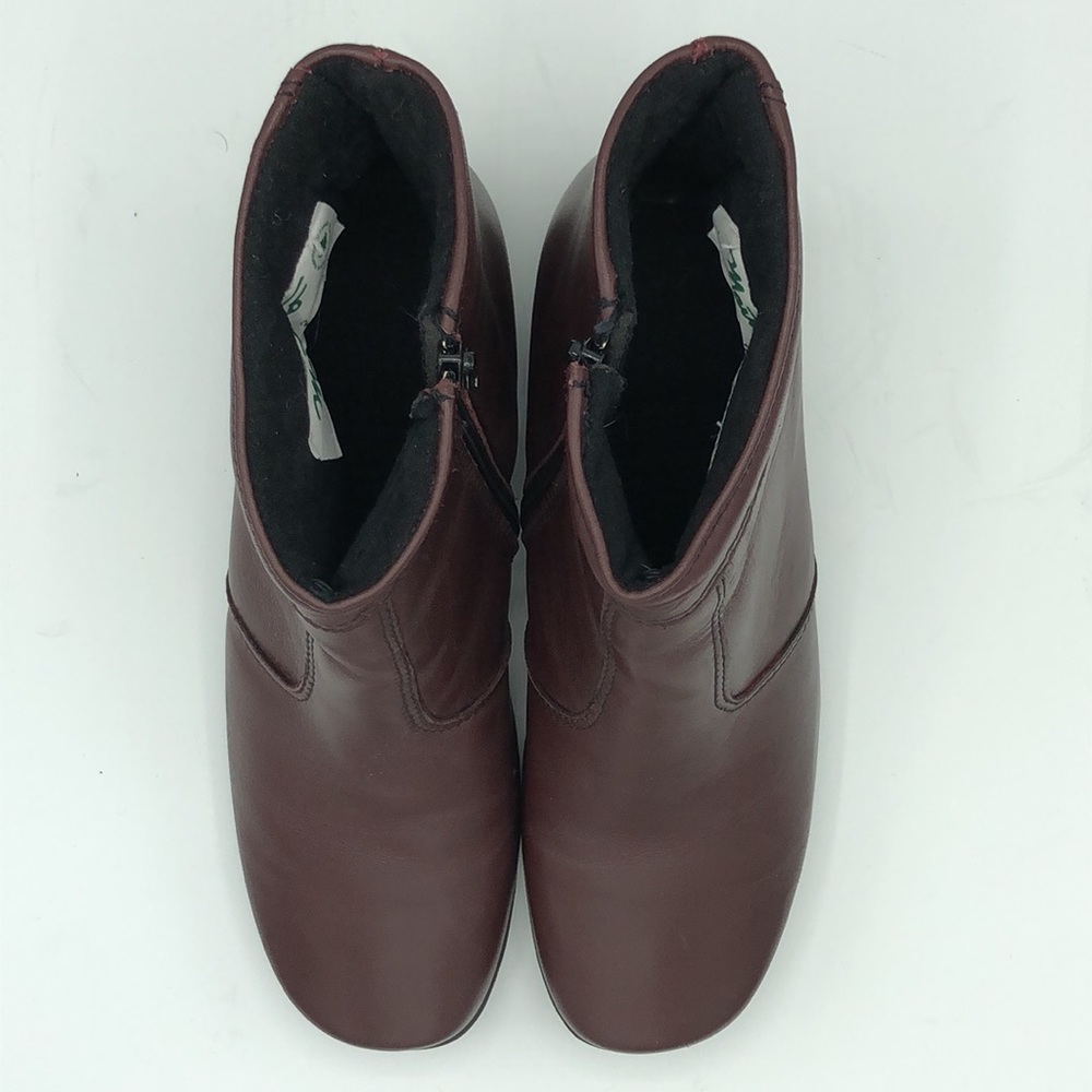 Martino Canada Burgundy Leather Booties Size 8 - Picture 10 of 14